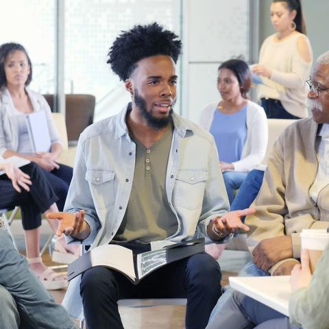 Diverse community meeting