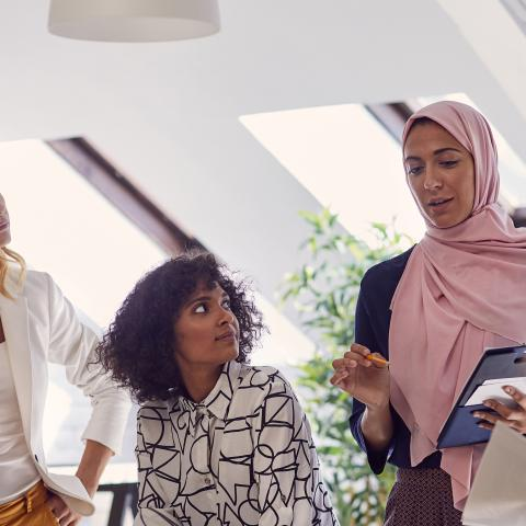 Diverse group of colleagues working together