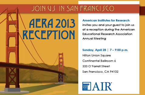 AIR 2013 AERA invitation AIR 2013 AERA invitation