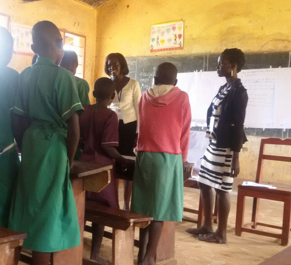 Girls in Ugandan classroom