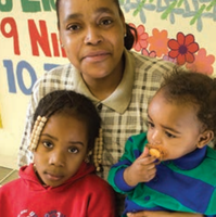 Family at homeless shelter