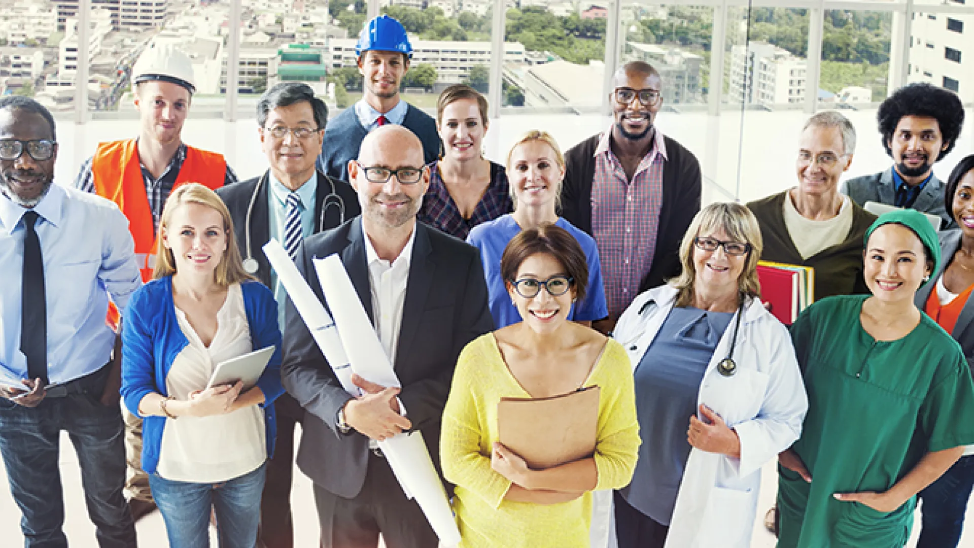 Group of smiling coworkers