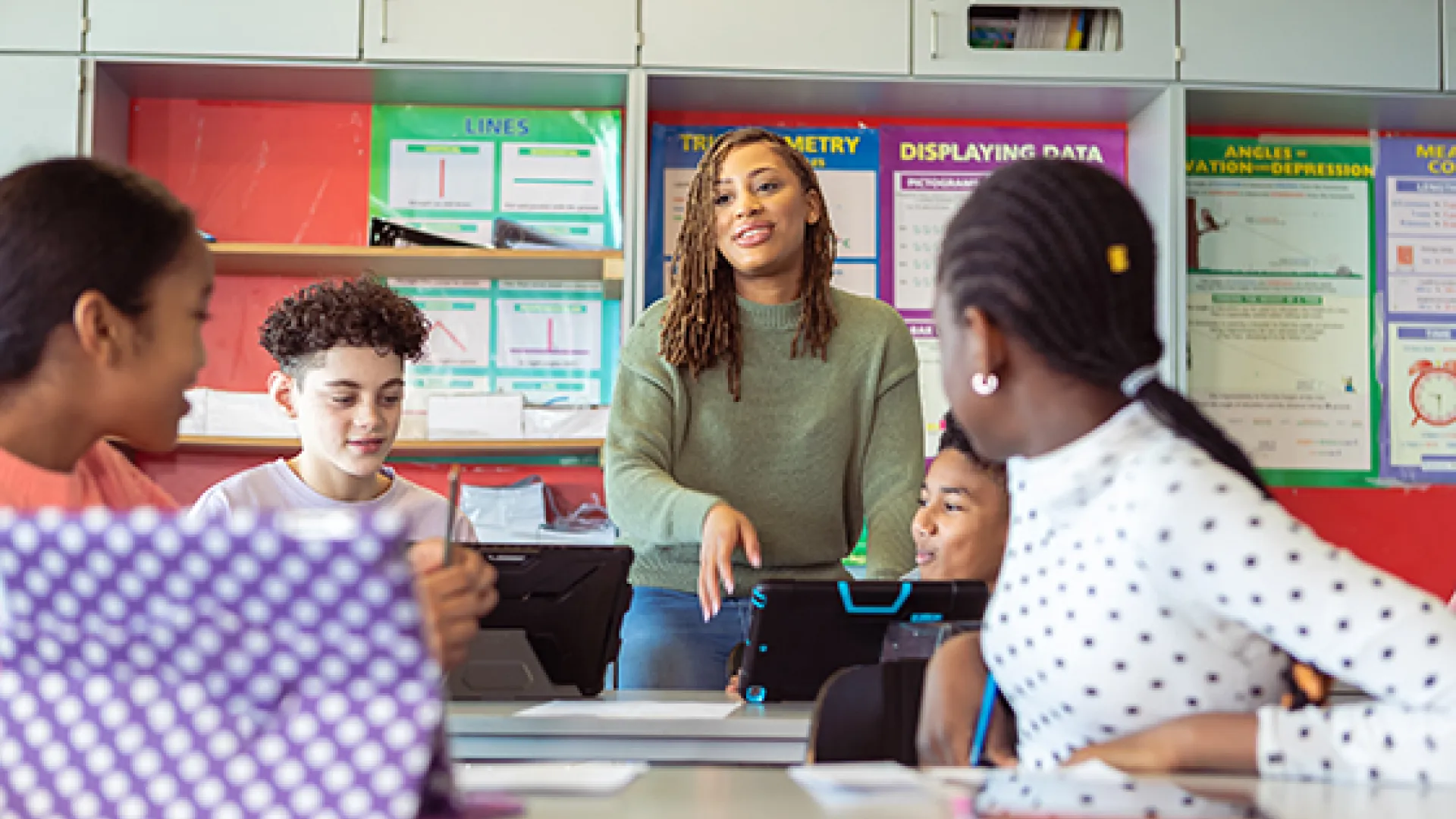 Teacher and students in classroom