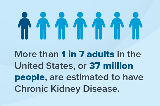 More than 1 in 7 adults in the US are estimated to have CKD
