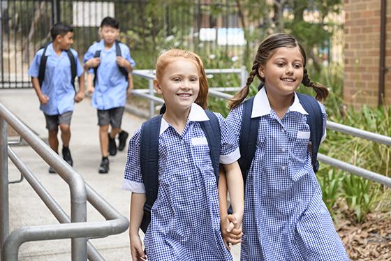 Young Australian school children in uniform