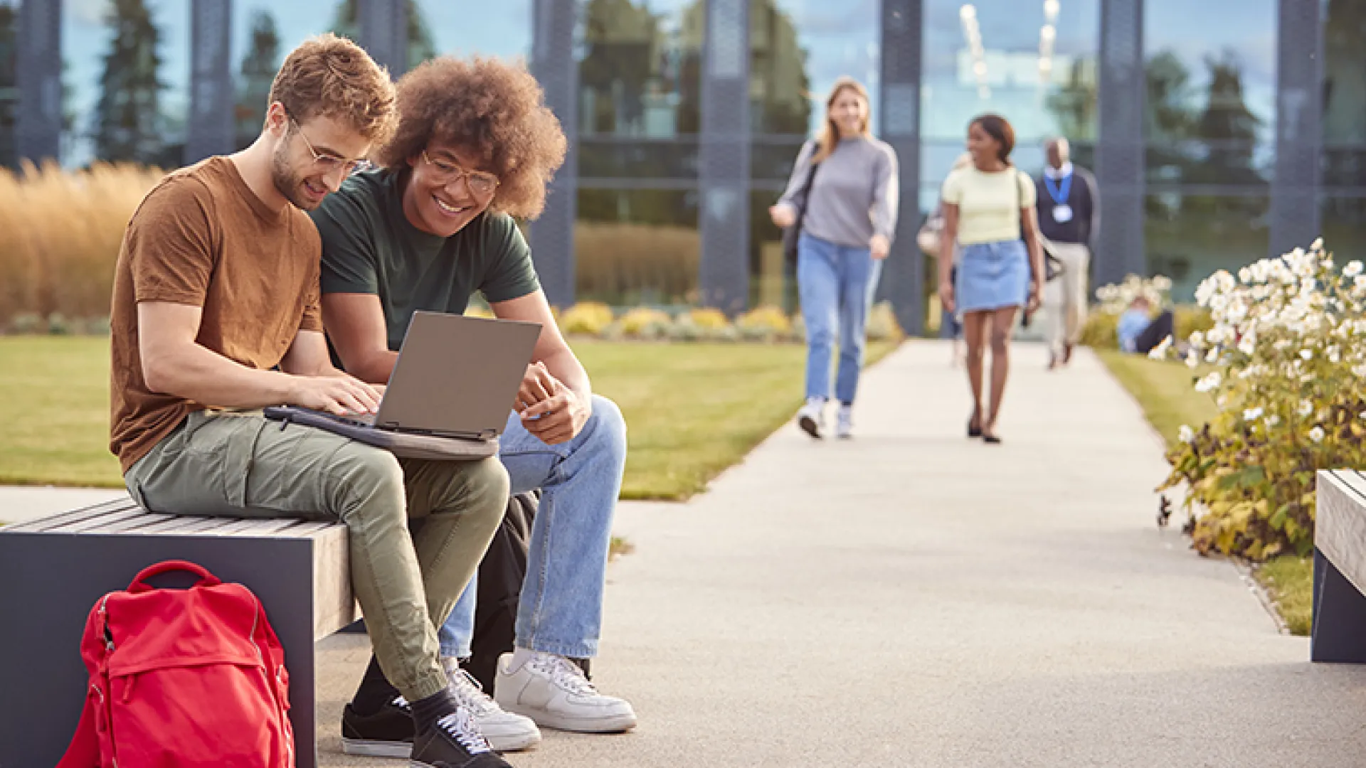 College students on campus