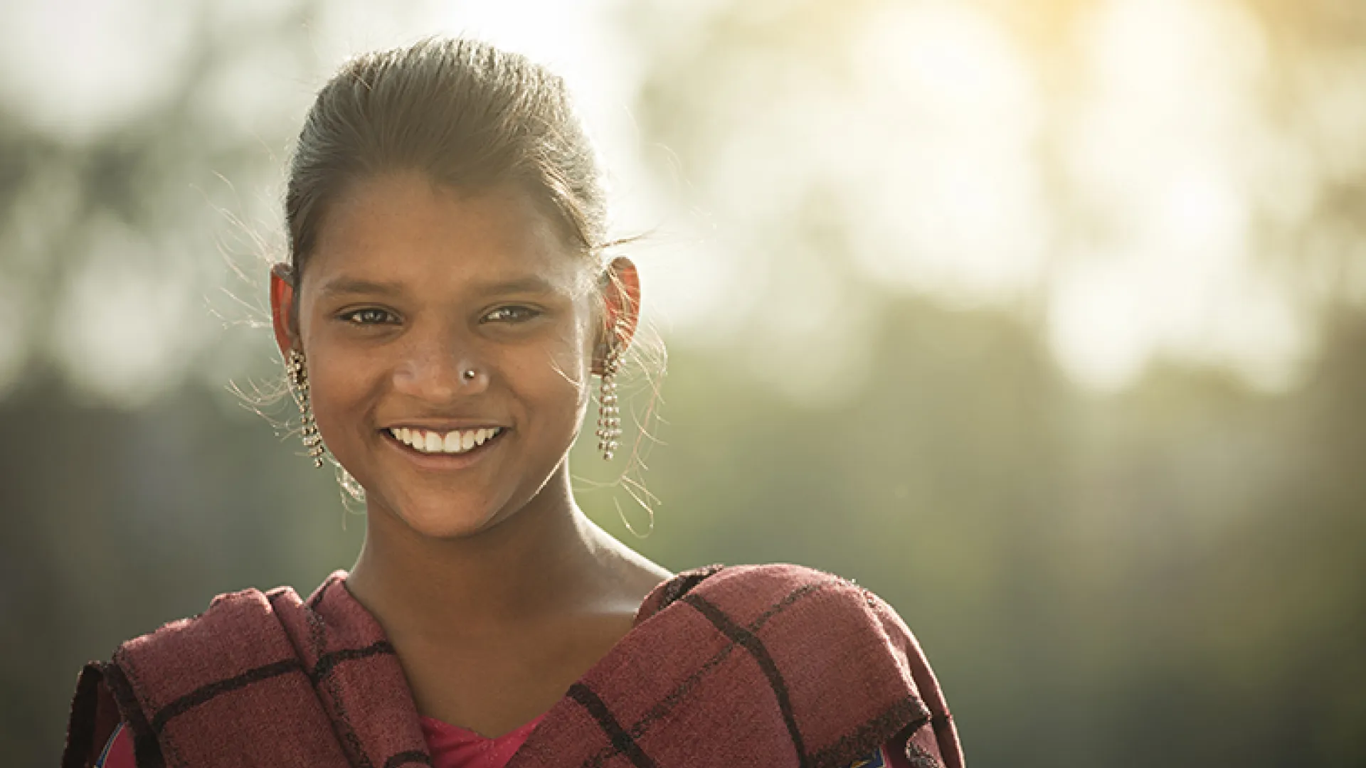 Smiling girl in rural India