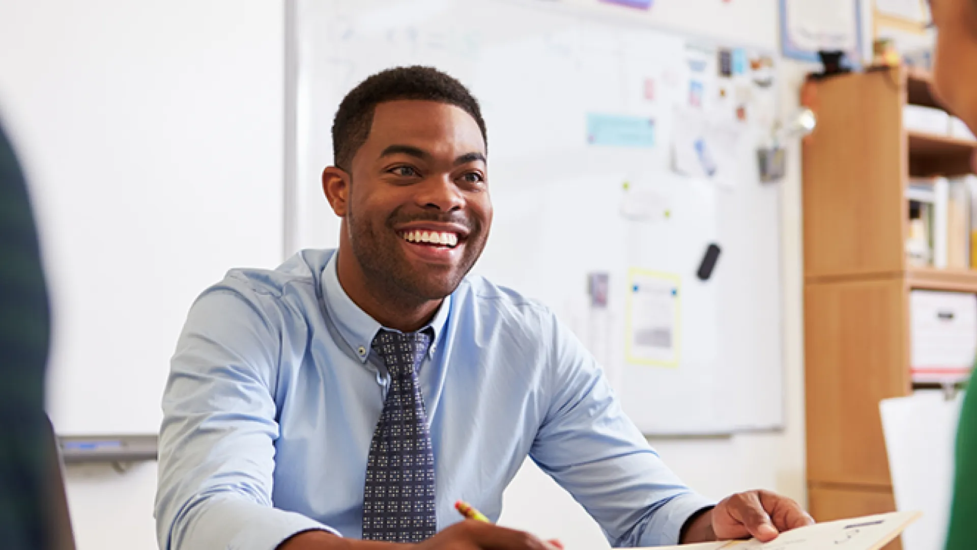Smiling educator