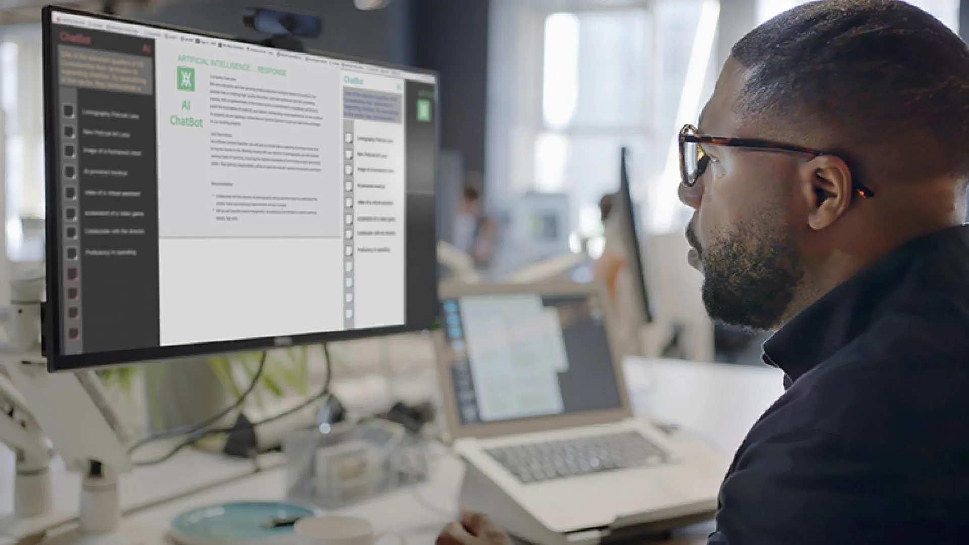 Man at desktop computer