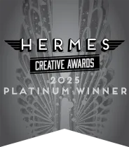 Hermes Platinum winner 2025 logo