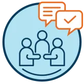 Icon showing people communicating
