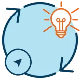 Icon showing a light bulb