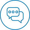 Icon showing text bubbles
