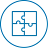 Icon showing puzzle pieces interlocking