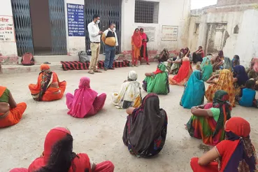 COVID safety awareness meeting in India