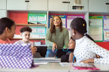 Teacher and students in classroom