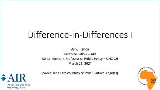 Difference in differences webinar screenshot
