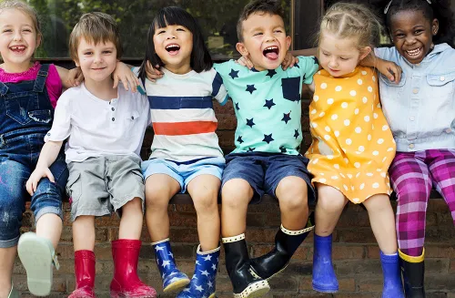 Preschool kids smiling