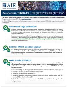 COVID FAQ cover