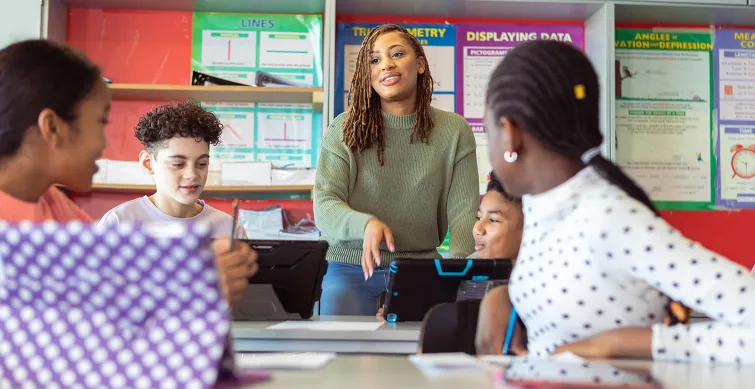 Teacher and students in classroom