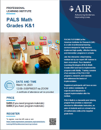 Fuchs Tutoring PALS Math Grades K&1 cover
