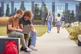 College students on campus