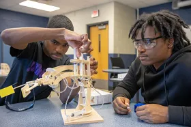 Students with educational models