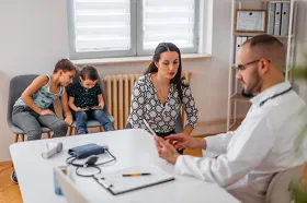 Rural family with doctor