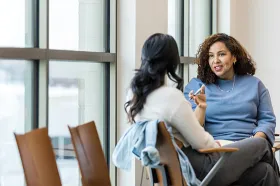 Therapist and client in discussion