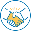 Icon showing a handshake