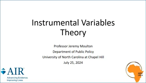 Instrumental variables webinar screenshot