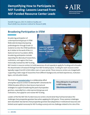 demystifying NSF funding report cover