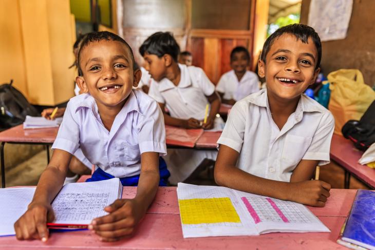 Sri Lankan school children in classroom