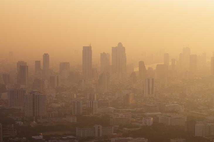 Hazy morning atmosphere in Bangkok