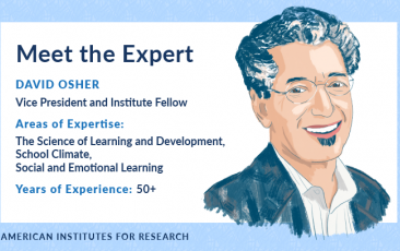 Illustration of David Osher and areas of expertise