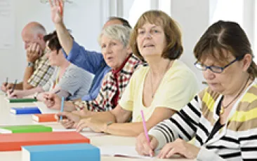 Older people in a classroom