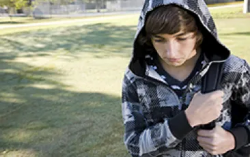 Teenage boy with backpack