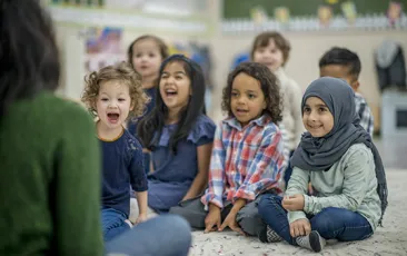 Image of a diverse group of preschoolers 
