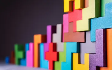 Image of interlocking colorful blocks