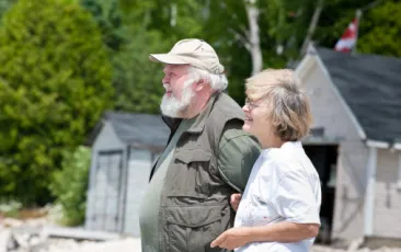Older couple walking