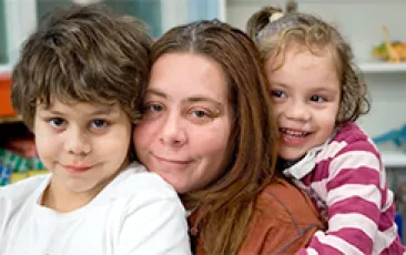 mother and two children