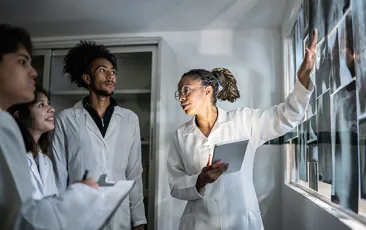 Radiology technician and apprentices