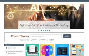 Screenshot of PatentsView