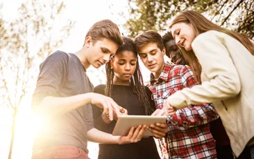 Group of teens outside