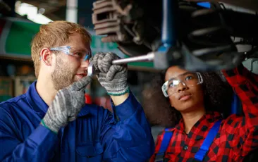 Man and woman technical apprentices