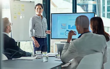 Woman giving presentation