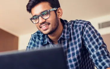 Man working on a laptop