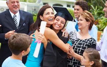 Young Latina woman graduating from college