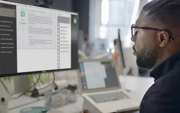 Man at desktop computer