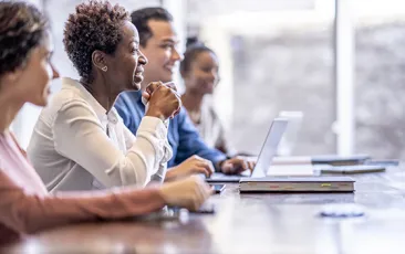 Adult education students in class